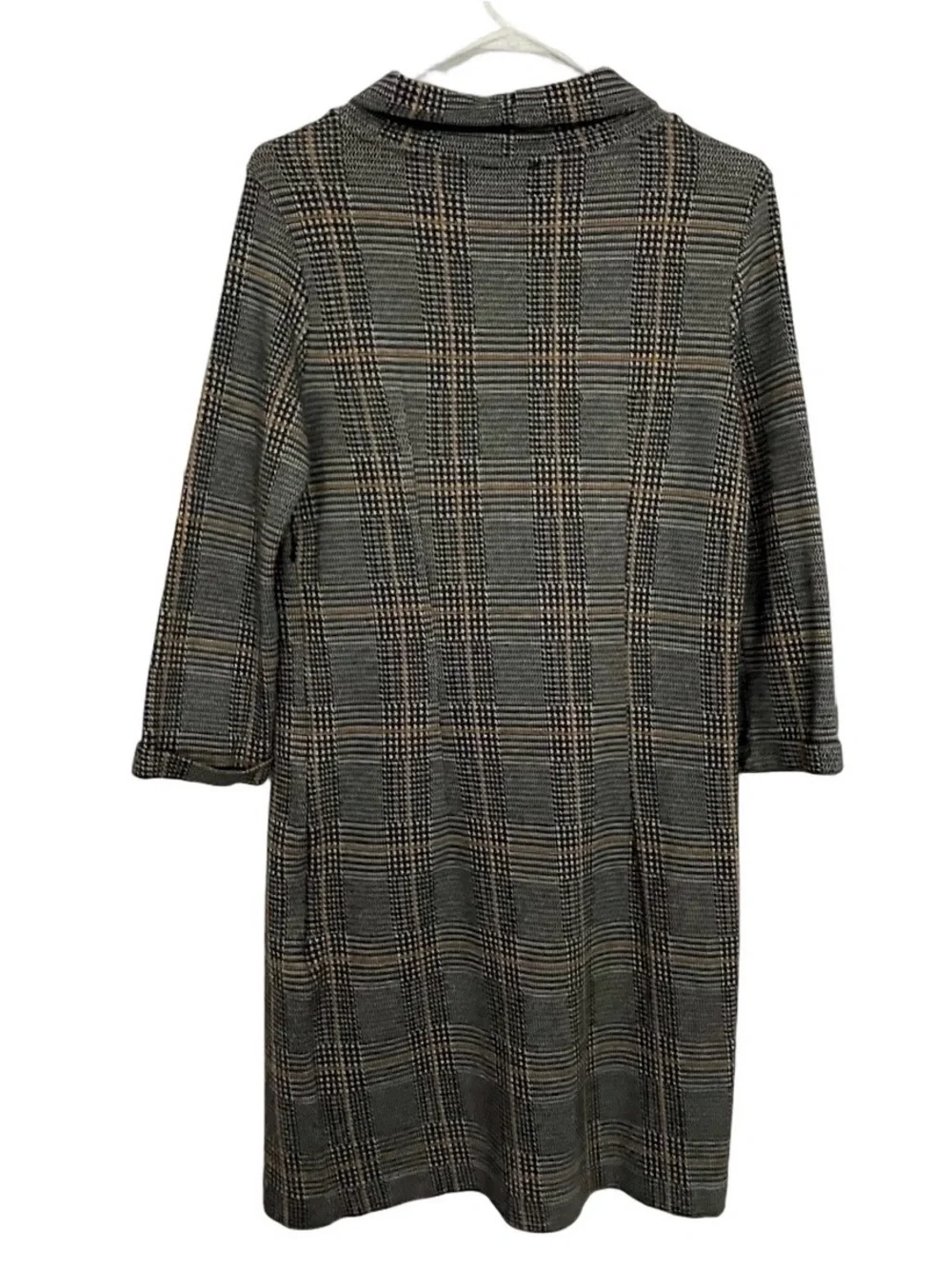 Tom Tailor Classic Houndstooth 1/2 Sleeve Funnel Neck Mini Dress EU 40/ US 8 - Picture 4 of 16